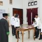 Bupati Fifian Adeningsi Mus saat melantik pejabat eselon III dan IV lingkup pemerintah daerah Kepulauan Sula. Foto/Humas Pemda Kepulauan Sula