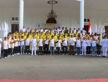 Bupati Kabupaten Kepulauan Sula, Fifian Adeningsi Mus, secara resmi melepas Kontingen Kepulauan Sula untuk berlaga pada ajang Pekan Olahraga Provinsi (Porprov) V Maluku Utara di Bumi Hibualamo, Tobelo, Halmahera Utara. Foto / istimewa