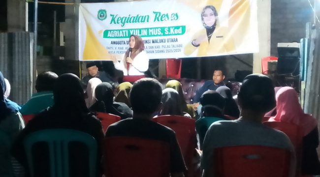 Foto : Suasana reses DPRD provinsi Maluku Utara Agriyati Yulin Mus. (doc.Ist)